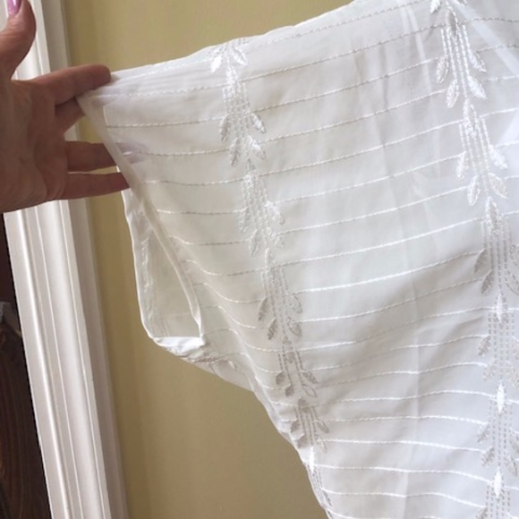 Willi Smith White Embroidered Blouson Blouse - Picture 5 of 7